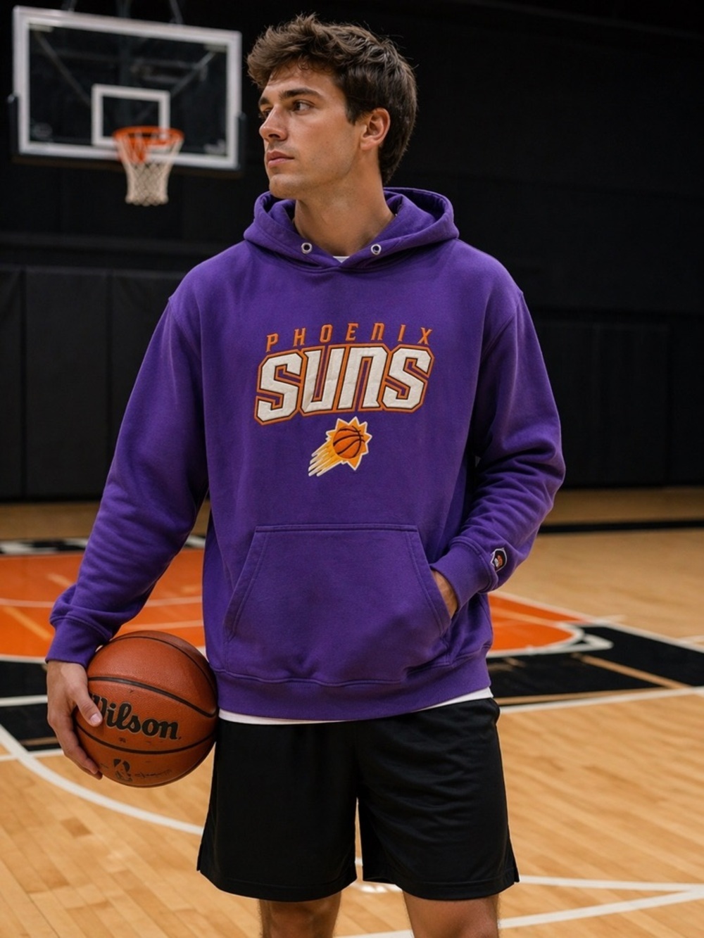 Phoenix Suns Hoodie NBA Purple Logo Men’s Large Basketball Streetwear